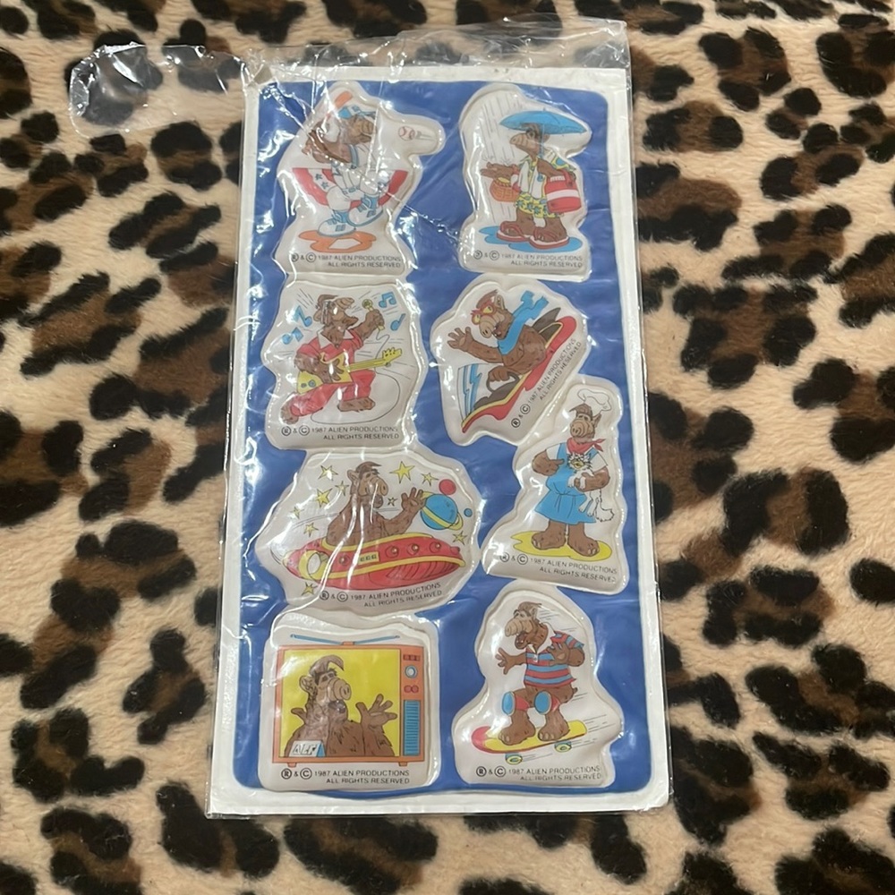 1987 Russ ALF 🤎 Puffy Stickers Alien Productions Retro TV Vintage 80s Sports